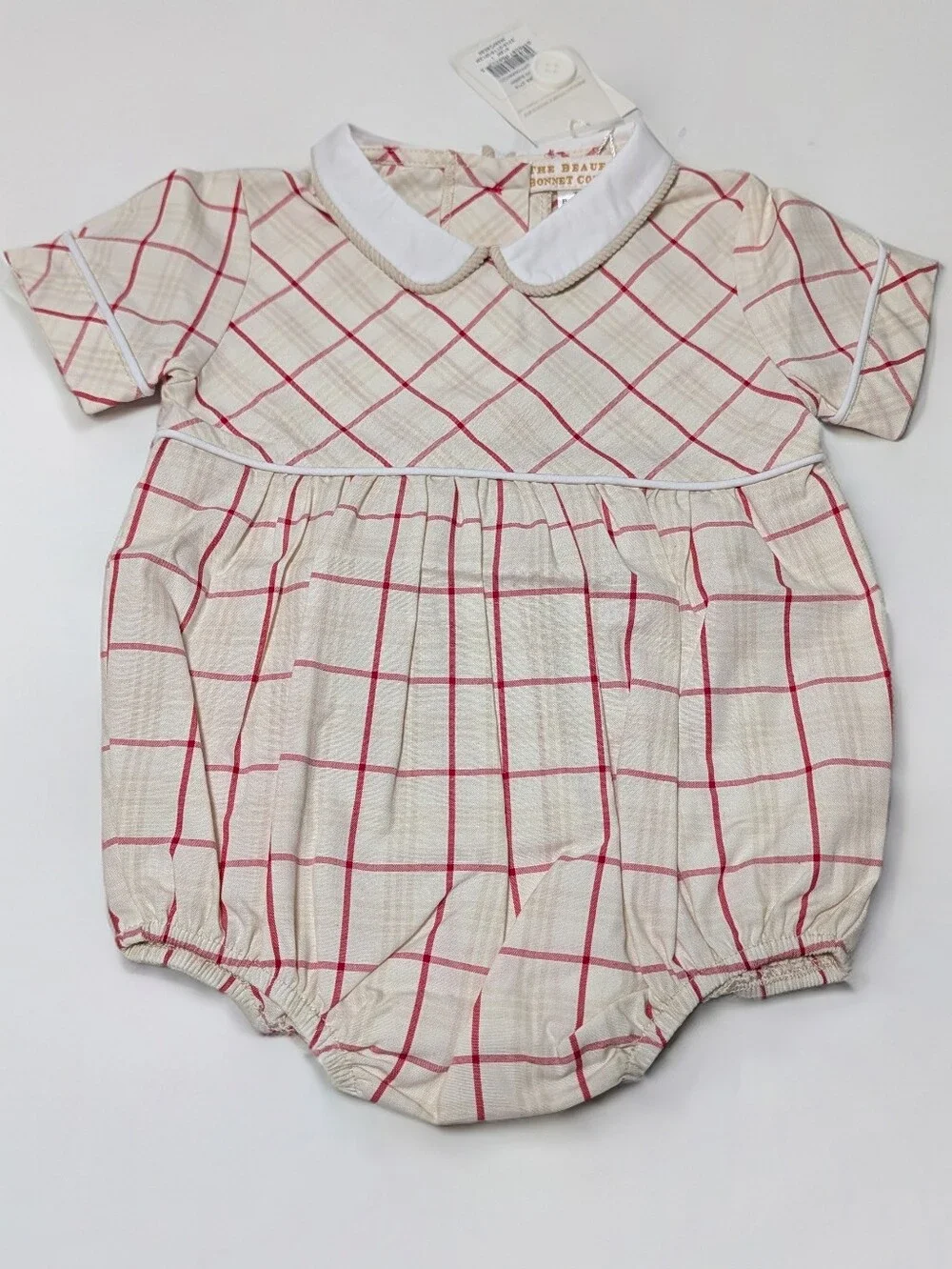 The Beaufort Bonnet Company Bradford Bubble 6/12M NWT Plaid Romper